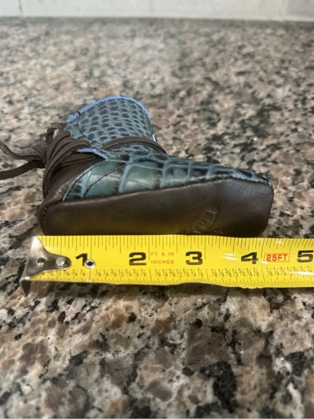 Freebird by Steven Baby Coal Booties Size‎ 1 Blue Croc Leather Infant Boots NEW